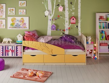 Кровать в детскую Дельфин, Желтый матовый 80х200 в Москве