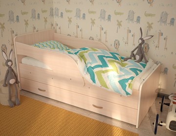 Детская кровать для мальчика Максимка, цвет Млечный дуб в Москве