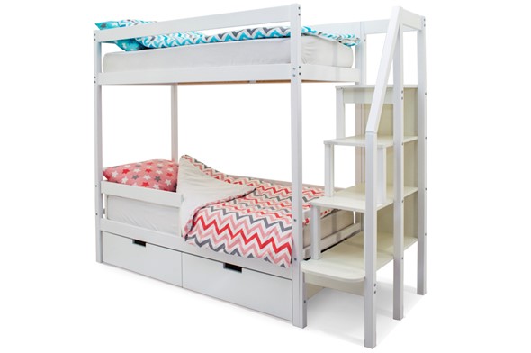 Двухъярусная детская кровать Svogen белый в Химках - изображение