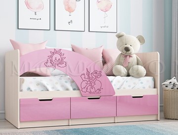 Детская кровать с ящиками Юниор-3, Розовый металлик в Одинцово