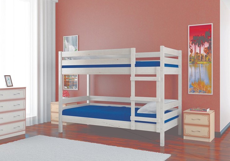 Кровать в детскую Джуниор двухъярусная (Белый Античный) в Подольске - изображение 1