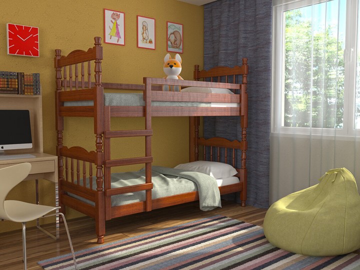 Кровать в детскую Соня двухъярусная (Орех) в Подольске - изображение 1