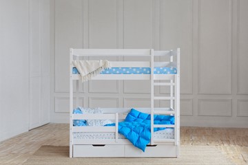 Кровать 2-ярусная без крыши с ящиками, цвет белый в Подольске