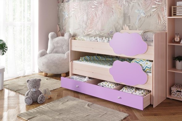 Детская двухъярусная кровать Соник 1.6 с ящиком, Ирис в Москве - изображение