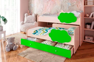 Детская 2-этажная кровать Соник 1.6 с ящиком, Лайм в Серпухове