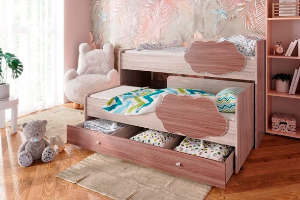 Детская двухэтажная кровать Соник 1.6 с ящиком, Ясень Шимо в Химках - изображение