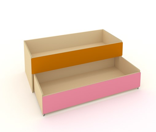 Кровать в детскую 2-х уровневая КД-2, Беж + Оранжевый + Розовый в Химках - изображение