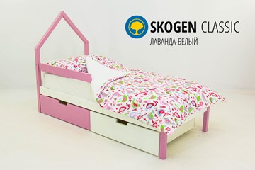 Детская кровать-домик мини Skogen белый-лаванда в Москве