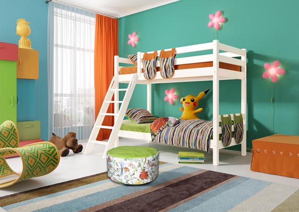 Детская 2-х ярусная кровать Соня, Вариант 10 Белый в Химках - изображение