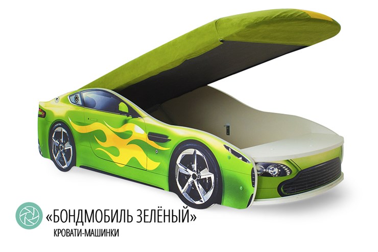 Детская кровать-машина Бондимобиль зеленый в Москве - изображение 1
