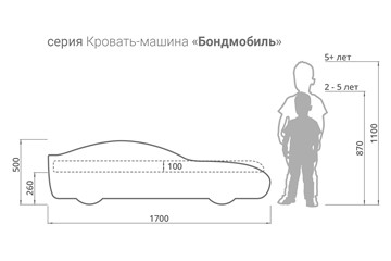 Кровать-машина детская Бондимобиль белый в Москве - предосмотр 5