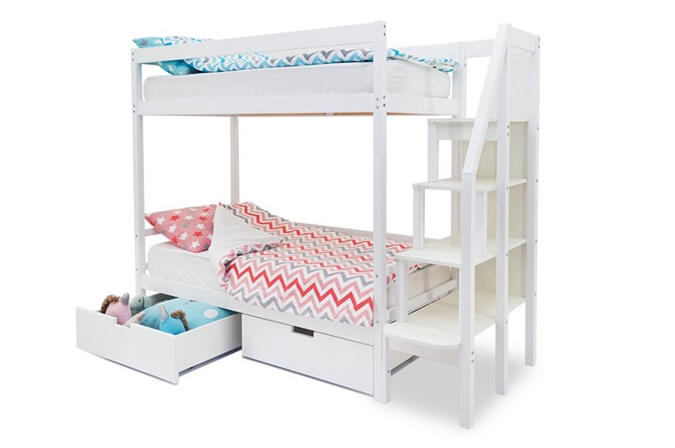Двухъярусная детская кровать Svogen белый в Подольске - изображение 5