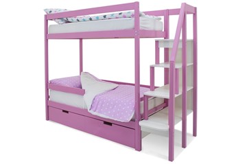 Двухъярусная детская кровать Svogen розовый в Химках
