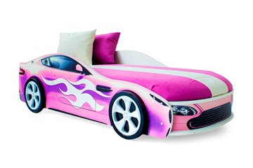 Детская кровать-машина Бондимобиль розовый в Москве - предосмотр
