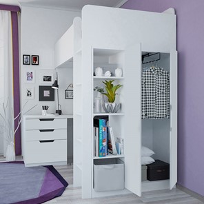 Детская кровать с письменным столом и шкафом POLINI Kids Simple Белый в Подольске - предосмотр 3