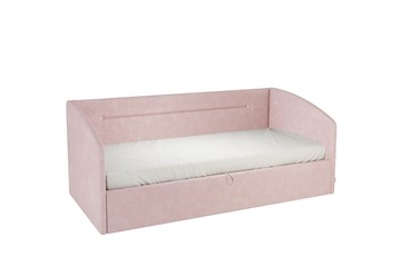 Детская кровать 0.9 Альба (Софа), нежно-розовый (велюр) в Серпухове