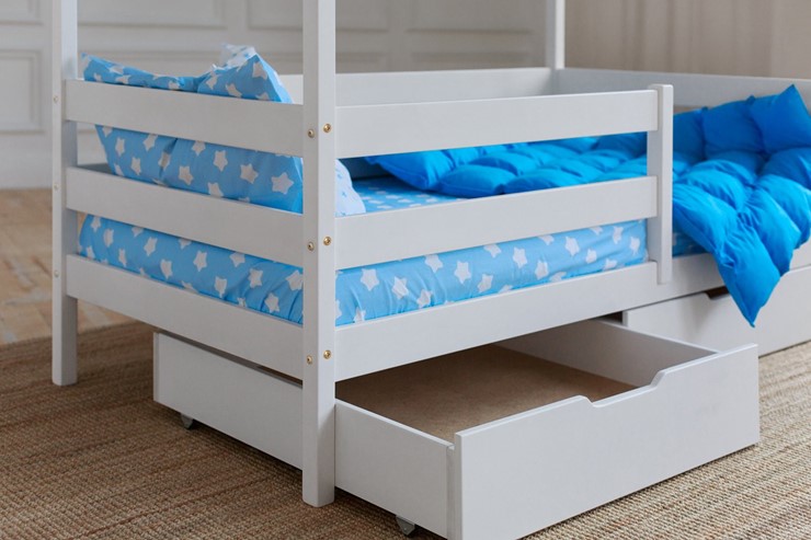 Детская кровать Домик с ящиками, цвет белый в Одинцово - изображение 3