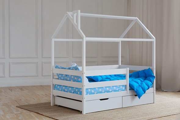 Детская кровать Домик с ящиками, цвет белый в Серпухове - изображение