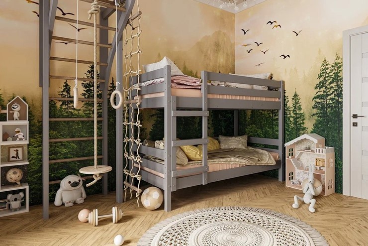 Кровать детская Джуниор двухъярусная (Антрацит) в Москве - изображение 2