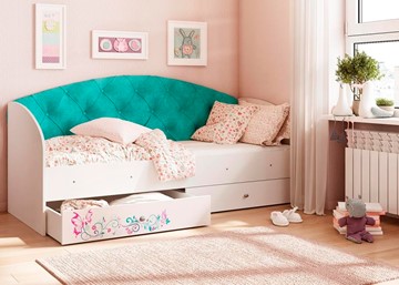 Односпальная детская кровать Эльза без бортика, Бирюза (латы) в Химках