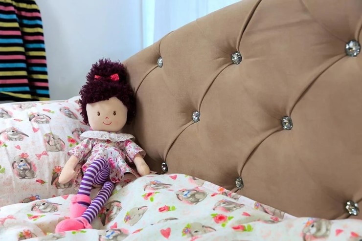 Детская кровать односпальная Эльза с бортиком, Бежевый (латы) в Москве - изображение 2