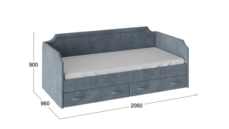 Кровать детская Кантри Тип 1, ТД-308.12.02 (Замша синяя) в Одинцово - изображение 2