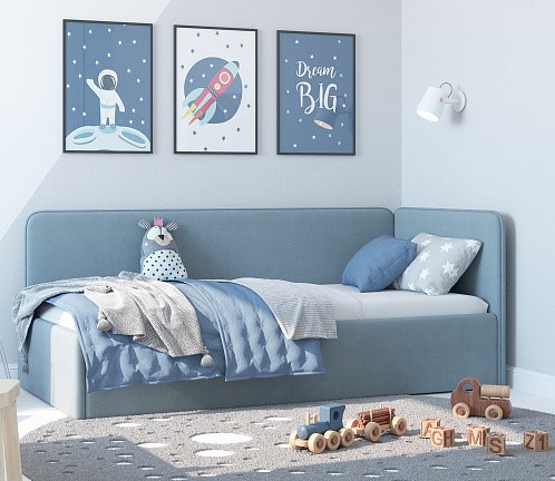 Кровать детская Leonardo голубой 160х70 в Москве - изображение 4