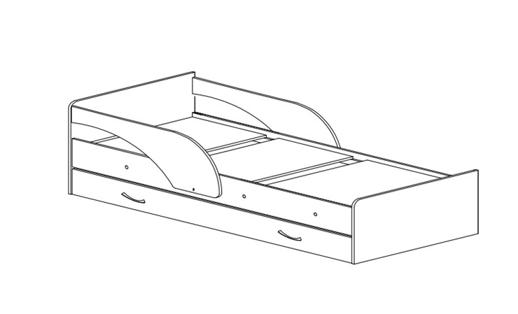 Кровать с бортиками Максимка, цвет Млечный дуб в Одинцово - изображение 1