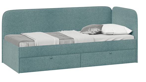 Детская кровать Молли тип 1 (80), Микровелюр Scandi Indigo 11 в Подольске - изображение