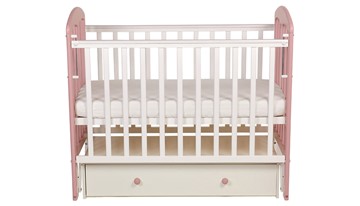 Детская кровать Polini kids Simple 328, белый-розовый в Химках