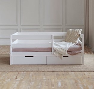 Детская кровать Софа с ящиками, цвет белый в Москве - предосмотр