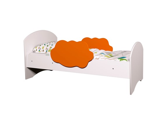 Кровать детская Тучка, корпус Белый, фасад Оранжевый в Подольске - изображение