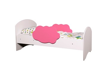 Детская кровать Тучка, корпус Белый, фасад Розовый в Химках