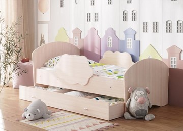 Детская кровать Тучка с ящиком, корпус Дуб млечный, фасад Дуб млечный в Одинцово