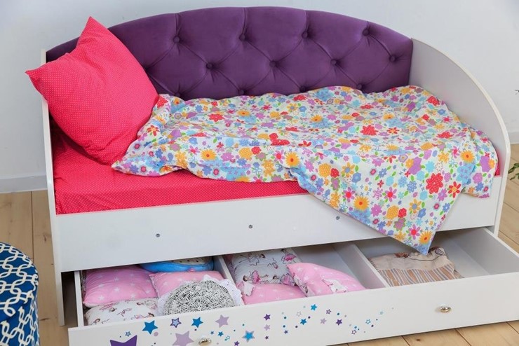 Детская кровать односпальная Звездочка с бортиком, Фиолетовый в Москве - изображение 6