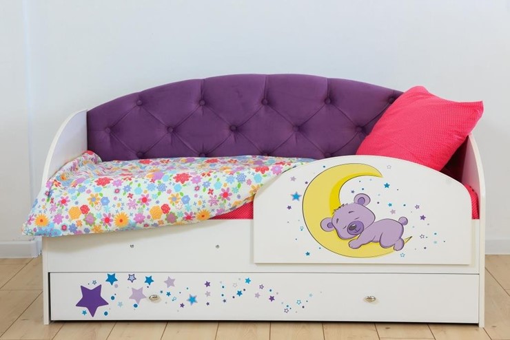 Детская кровать односпальная Звездочка с бортиком, Фиолетовый в Москве - изображение 7