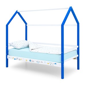 Кровать-домик в детскую Svogen сине-белый/барашки в Подольске