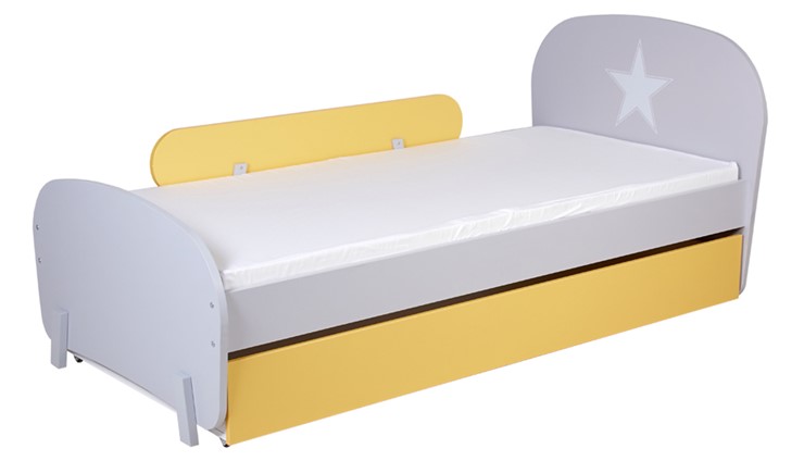 Кровать в детскую POLINI Kids Mirum 1915 Серый / Желтый в Подольске - изображение 4