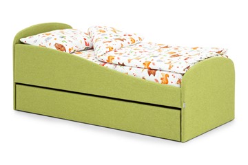 Кровать в детскую с ящиком Letmo авокадо (рогожка) в Подольске