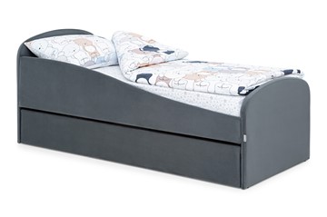 Мягкая кровать с ящиком Letmo графит (велюр) в Одинцово