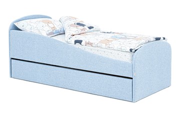 Детская кровать с ящиком Letmo небесный (рогожка) в Подольске