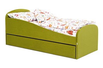 Кровать с ящиком Letmo оливковый (велюр) в Москве - предосмотр