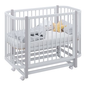 Кроватка детская POLINI Kids Simple 350 Белый / Серый в Подольске