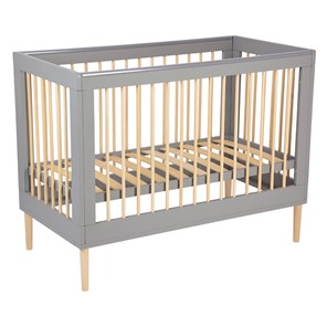 Кровать для новорожденных POLINI Kids Simple 360 Серый / Натуральный в Одинцово