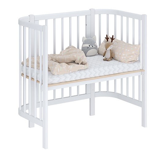 Кроватка детская приставная POLINI Kids Simple 105 Белый в Серпухове - изображение 1