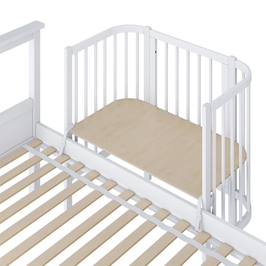 Кроватка детская приставная POLINI Kids Simple 105 Белый в Серпухове - изображение 2