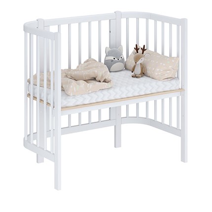 Кроватка детская приставная POLINI Kids Simple 105 Белый в Подольске - изображение