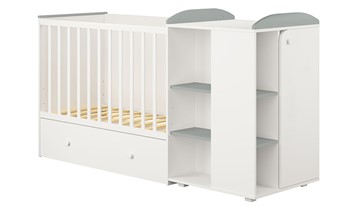 Детская кровать-трансформер с комодом POLINI Kids Ameli 800 Белый / Серый, серия AMELI в Одинцово