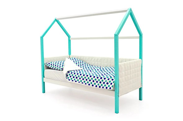 Детская кровать-домик «Svogen мятный-белый» мягкая в Подольске - изображение