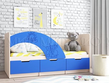 Детская кровать Юниор-3, синий матовый в Химках